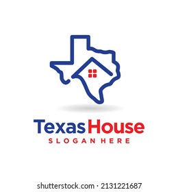 Texas-Karte-Logo mit Home-Konzept