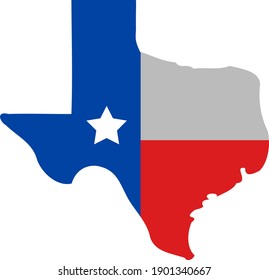 Texas map logo icon with flat style. Isolated vector texas map logo icon image, simple style.