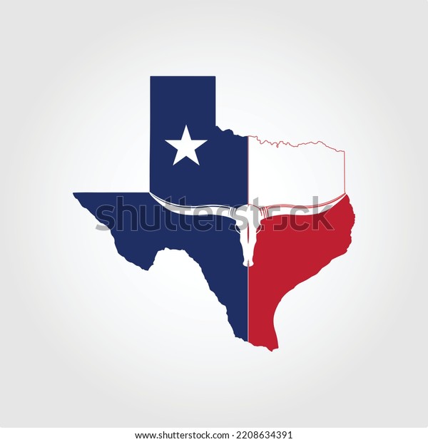 Texas Map Logo Longhorn Skull Vector Stock Vector (Royalty Free ...