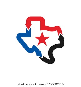 texas map logo vector.