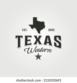 texas map logo vintage vector symbol illustration design