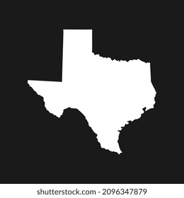 Texas map on black background