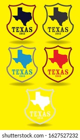 Texas map on Shield rope style logo design concept, vector eps