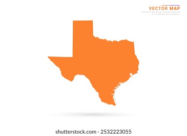 Mapa do Texas - estilo abstrato laranja isolado no vetor de fundo branco.