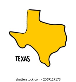 Texas map outline, hand drawn silhouette design background