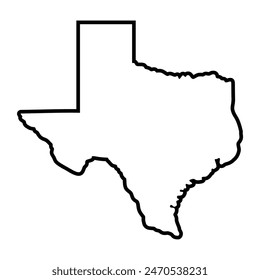 Esquema del mapa de Texas. Imagen de Vector