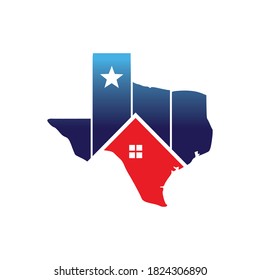 Texas map for real estate investment company logo design
