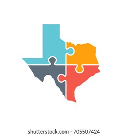 Texas Map Rebuild Logo Illustration