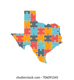 Texas Map Rebuild Puzzle Solution InfoGraphic