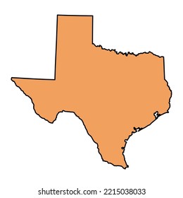 Texas map shape, united states of america. Flat concept icon symbol vector illustration .