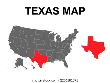 Texas map shape, united states of america. Flat concept icon symbol vector illustration .