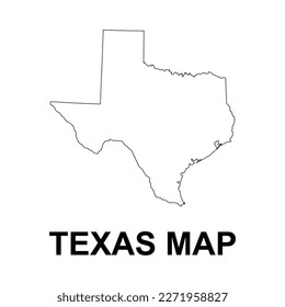 Forma de mapa de Texas, estados unidos de américa. Icono de concepto plano, ilustración vectorial.