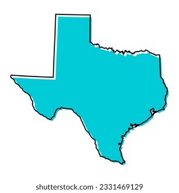 Texas map shape, united states of america. Flat concept icon symbol vector illustration .