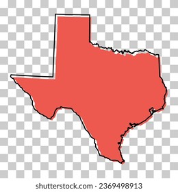 Texas map shape, united states of america. Flat concept icon symbol vector illustration .