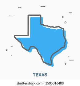 Texas map in thin line style. Texas infographic map icon with small thin line geometric figures. Texas state. Vector illustration linear modern concept