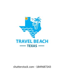 texas map travel logo design vector