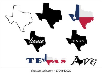 Texas map. US state vector. United States of America