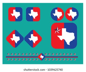 texas map with usa star vector eps 10