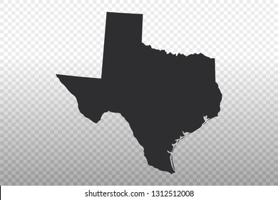 Texas Map - USA, United States of America map, World Map International vector template isolated on transparent background - Vector illustration eps 10