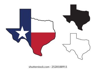 Projeto de arte vetorial do mapa do Texas, ilustração