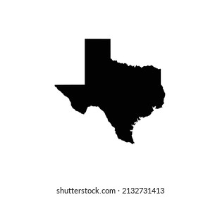 Karte Texas-Vektorgrafik in schwarzer Farbe