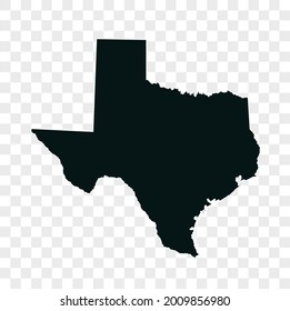 TEXAS map vector. dark color. isolated on transparent background.