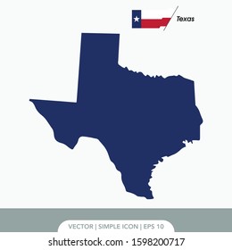 Texas map and vector flag template