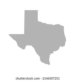 Icono del vector del mapa de Texas sobre fondo blanco