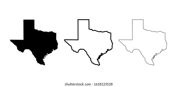 Texas Map vector icon. Symbol for web site