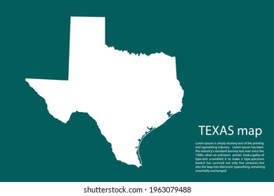 TEXAS map vector, isolated on Green  background