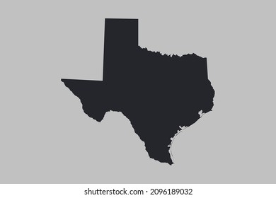 Texas map vector, isolated on gray background