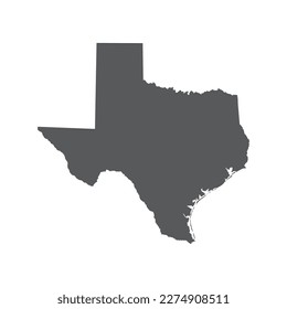 Texas map vector. Map of Texas state silhouette vector