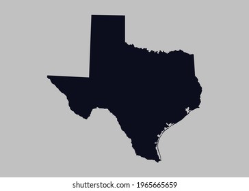 Texas map vector,Not isolated blue color on gray background