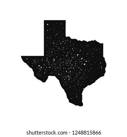 Texas map with vintage stamp effect. Texas map icon. Grunge texture.Vector illustration