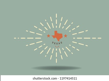 Texas Map Vintage style, Vector EPS 10