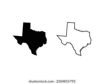 Texas maps vector isolated on a transparent background
