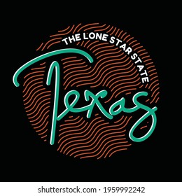 Texas Modern and Hand draw  typography design in vector illustration.Clothing,t-shirt,apparel and other uses.