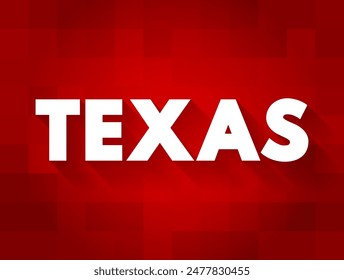 Texas is the most populous state in the South Central region of the United States, text concept background