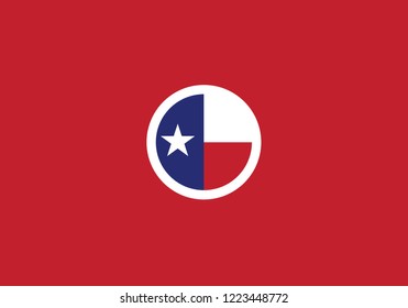 Texas national flag circle shape country emblem state symbol 