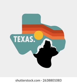 Texas Nature Flat Design Perfect for Sticker, etc