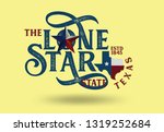 Texas nickname The Lone Star State with small map, Vintage Style, can be use for website template advertisement attachment poster banner souvenir printing coffee mug cap Vector EPS 10.