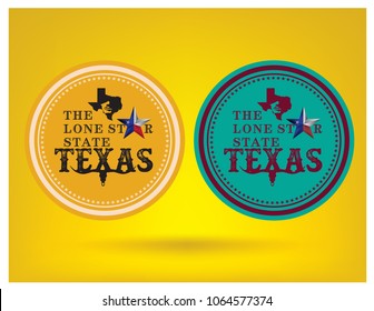 Texas with Nickname The Lone Star State with Map