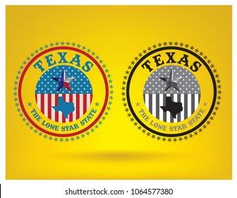 Texas with Nickname The Lone Star State with Map