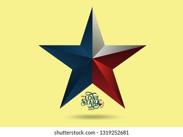 Texas nickname The Lone Star State with small map, Vintage Style, Vector EPS 10.