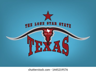 Texas with nickname The Lone Star State Logo design concept, Vector EPS 10.