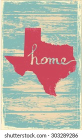 Texas nostalgic rustic vintage state vector sign