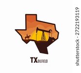 Texas Oil Field, Jack Pump Silhouette Perfect for Print, Apparel, etc