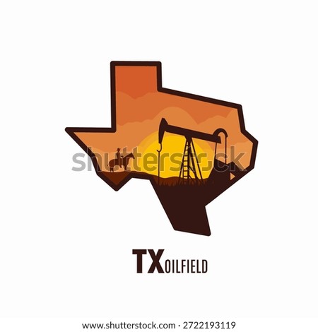 Texas Oil Field, Jack Pump Silhouette Perfect for Print, Apparel, etc
