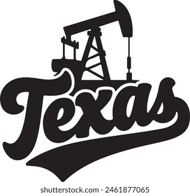 Texas Oil Well Silhouette Vector