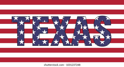 Texas on USA flag